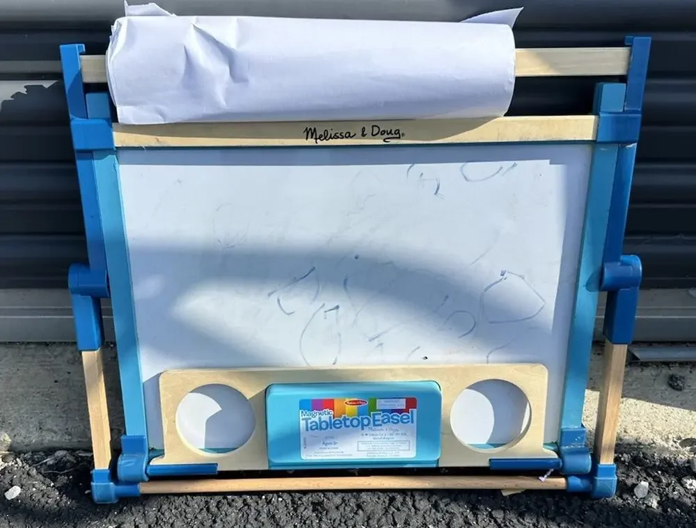 Melissa & Doug Double-Sided Magnetic Tabletop Easel Dry-Erase Board Homeschool